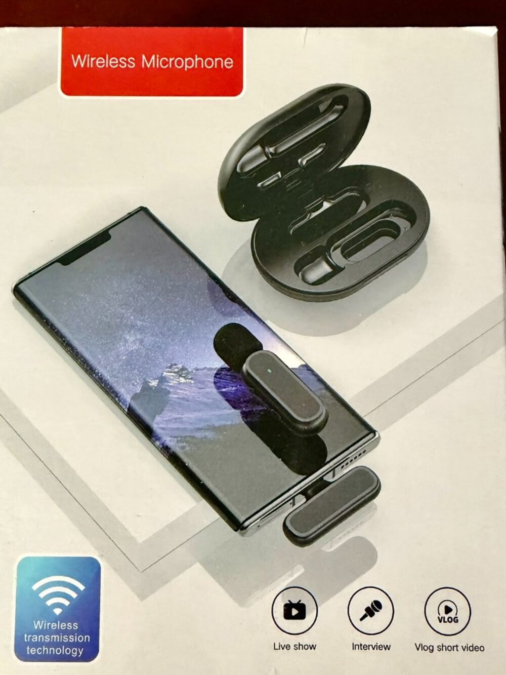 Wireless Lavalier Microphone Kit for iPhone – Dual Mic – Used Once